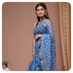 Bagru Dabu Print Saree