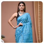 Bagru Dabu Print Saree