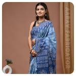 Bagru Dabu Print Saree