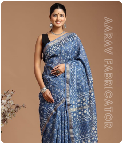 Bagru Dabu Print Saree