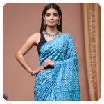 Bagru Hand Block Printed Saree