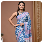 Bagru Hand Block Printed Saree