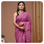 Bagru Hand Block Printed Saree
