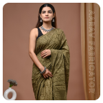 Bagru Hand Block Printed Saree