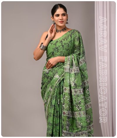 Chanderi Batik Print Saree