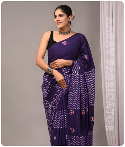 Chanderi Batik Print Saree