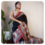 Chanderi Hand Block Printed Saree