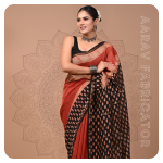 Chanderi Hand Block Printed Saree