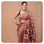 Chanderi Hand Block Printed Saree