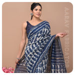 Chanderi Hand Block Printed Saree