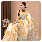 Chanderi Hand Block Printed Saree