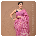 Chanderi Hand Block Printed Saree
