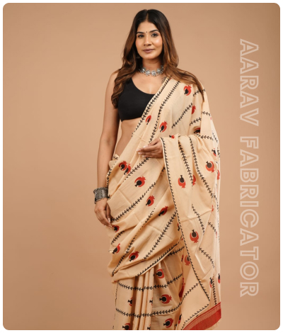 Sanganeri Hand Block Printed Saree