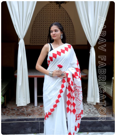 Sanganeri Hand Block Printed Saree