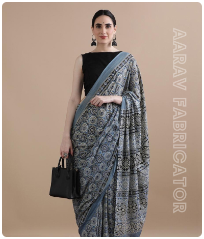 Sanganeri Hand Block Printed Saree
