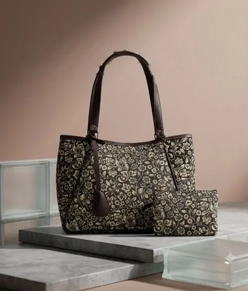 Brownie Tote Bag - Black Floral