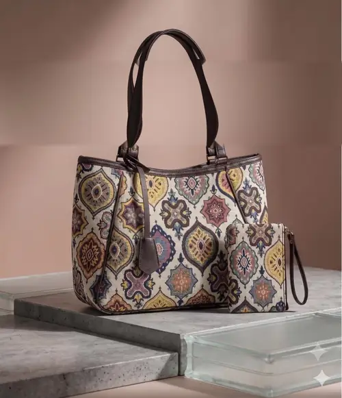 Brownie Tote Bag - Ivory Ogee Multicolour