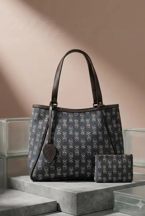 Brownie Tote Bag - Navy Buti