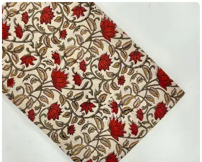 Bagru Hand Block Print Cotton Fabric - Design 3