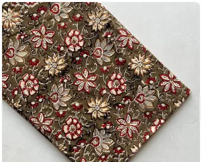 Bagru Hand Block Print Cotton Fabric - Design 4