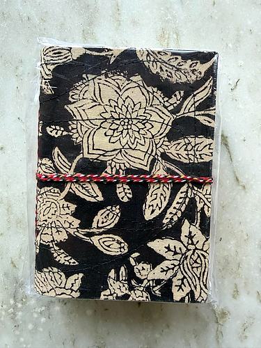 Black Cream Floral Handcrafted Notepad