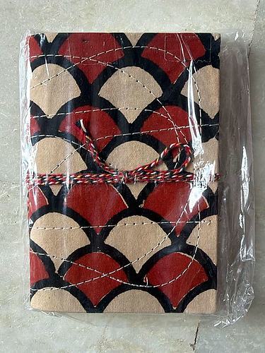 Red Cream Scallop Handcrafted Notepad