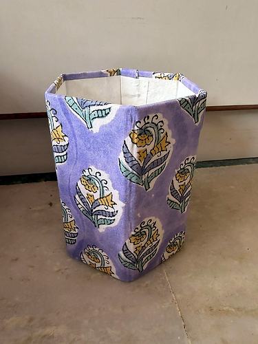 Lavender Floral Block Printed Pen Stand