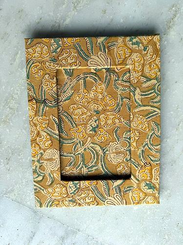 Mustard Floral Block Printed Photo Frame