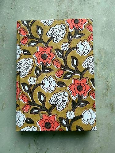 Mustard Floral Block Printed Planner Notebook